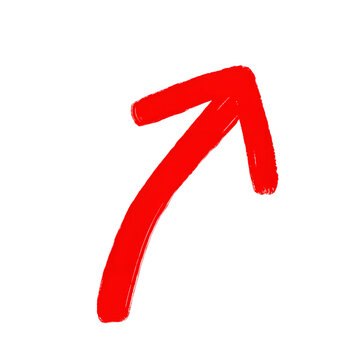 red arrow up line hand drawn