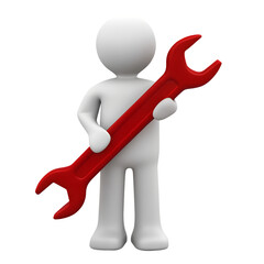 3d human carry a big tool in hands