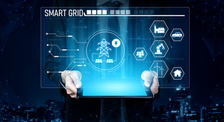 Smart grid system integrating renewable energy sources, energy storage, smart inverters, and demand...
