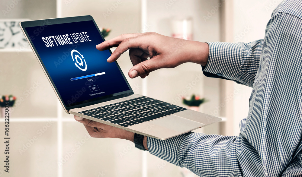 Aufkleber software update on computer for modish version of device software upgrade