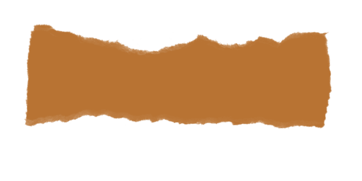 A solid brown rectangle with jagged edges against a black background in a simple illustration