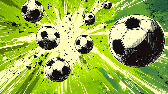 Dynamic comic book style soccer explosion for sports enthusiasts