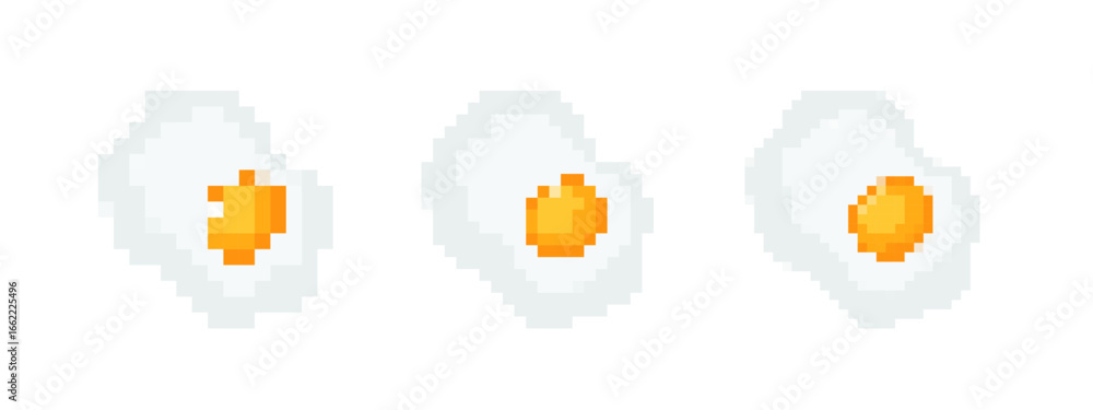 Poster pixel eggs depicted in a retro, 8 bit style. ideal for nostalgic and playful design elements.