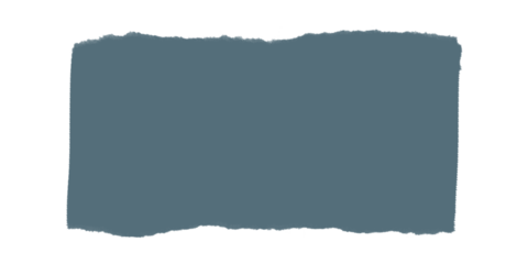 A solid block of muted blue gray color set against a stark black background with sharp pixelated edges