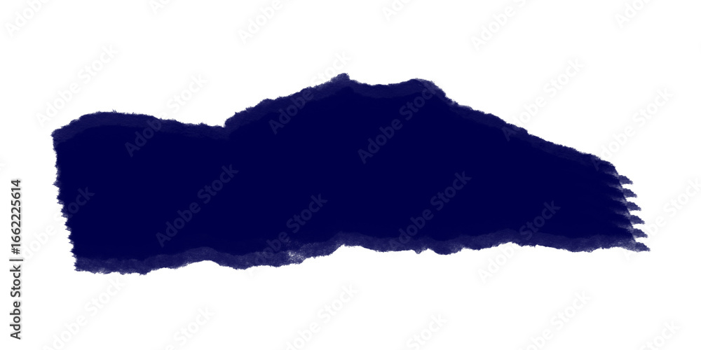 Poster a dark blue irregular shape against a black background creating a stark contrast in the image space