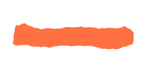 A vibrant orange rectangular shape against a stark black background in a simple abstract composition