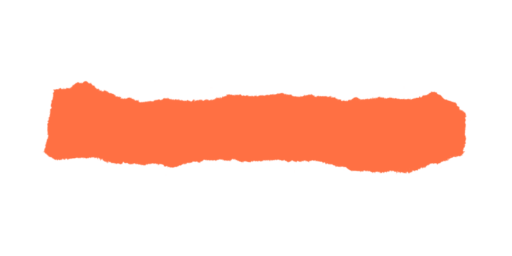 A vibrant orange rectangular shape against a stark black background in a simple abstract composition