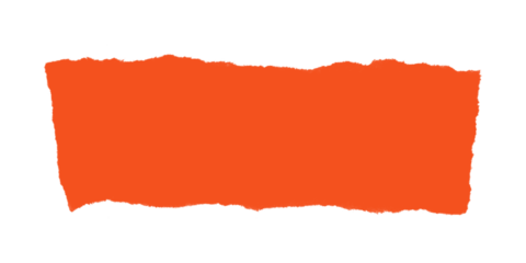 A rectangular orange block with uneven edges on a black background creating a simple abstract design