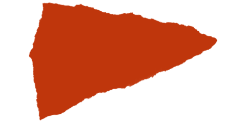 An abstract image featuring a large irregular orange shape against a black background space with pixelation