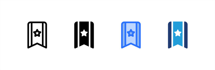 Bookmark icon set multiple style collection. Vector illustration.