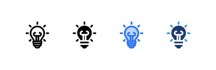 Idea icon set multiple style collection. Vector illustration.