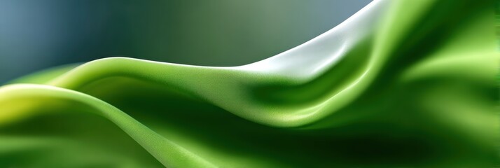 green hope web banner, hopeful soft green gradient background with a single green ribbon, glowing abstract waves, and a wide empty area for website header text