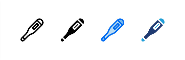 Thermometer icon set multiple style collection. Vector illustration.