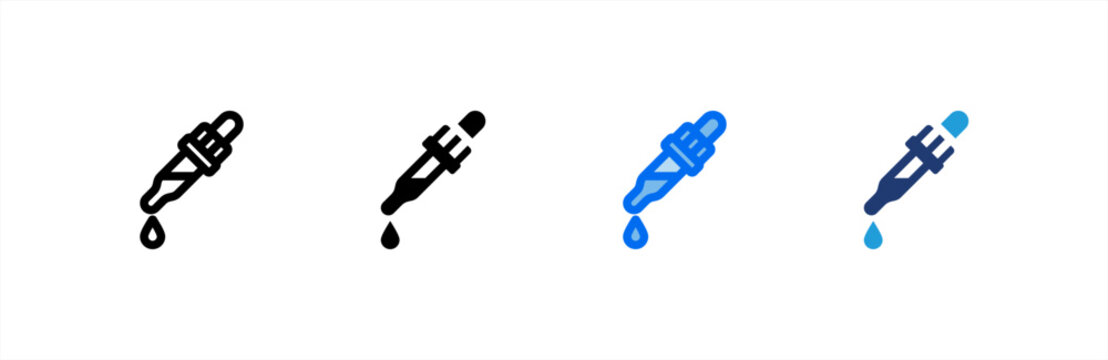 Dropper icon set multiple style collection. Vector illustration.