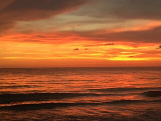 sunset on the beach