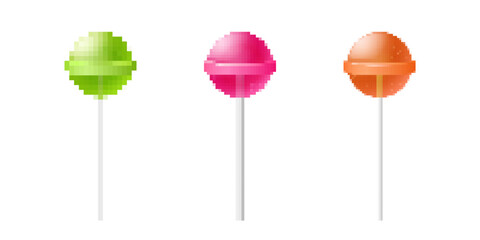 Simple green leaf icons in a pixelated style, perfect for digital design or game graphics.
