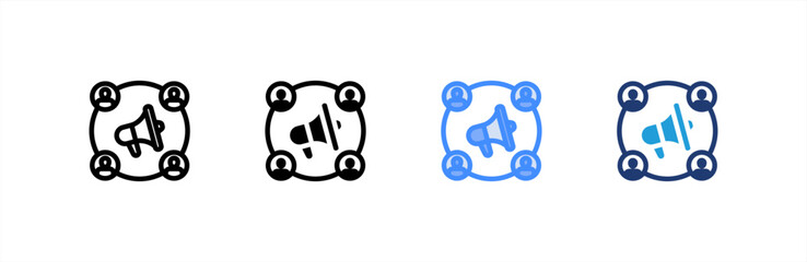 Viral Marketing icon set multiple style collection. Vector illustration.