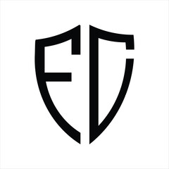 Letter f, l logo monogram emblem style with crown Vector Image