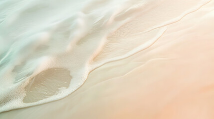 Beach Sand with Gentle Waves and a Soft Pastel-Colored Sky – AI Generative