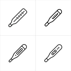 Clinical Thermometer icon set