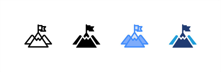 Achievement icon set multiple style collection. Vector illustration.