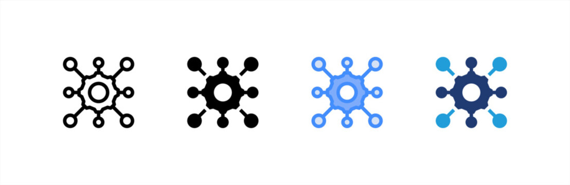Network icon set multiple style collection. Vector illustration.