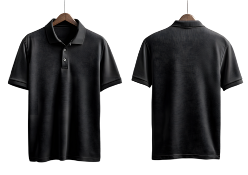 black polo shirt front back cutouts available mockup