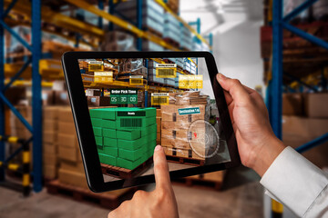 Smart warehouse management system using augmented reality technology to identify package picking...