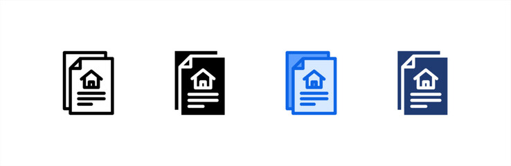 Document icon set multiple style collection. Vector illustration.