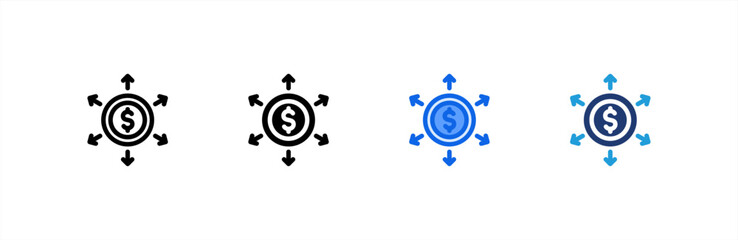 Diversification icon set multiple style collection. Vector illustration.