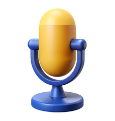 3D retro microphone icon perfect for podcasts, music, and broadcasting projects, capturing attention with its playful design and clear audio symbol.