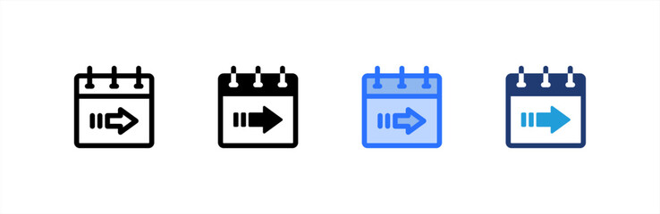 Tomorrow icon set multiple style collection. Vector illustration.