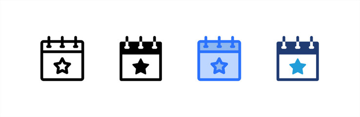 Event icon set multiple style collection. Vector illustration.