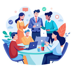 business man and woman in the office