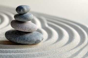 Spiritual Retreat with Stones and Sand for Mindfulness