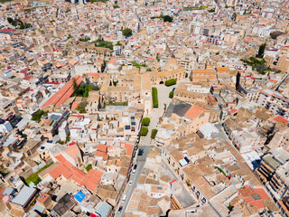 Castelvetrano city centre aerial panoramic view in Sicily