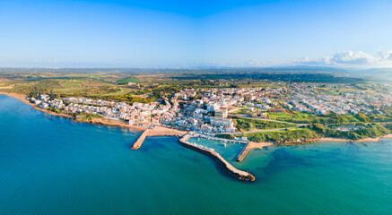 Fototapeta premium Marinella di Selinunte aerial panoramic view in Sicily