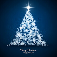 Elegant christmas tree design with glowing star perfect for modern holiday greetings and festive promotions