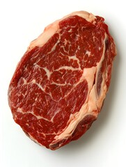 Obraz premium Premium Marbled Raw Beef Steak - Fresh Gourmet Cut for Healthy Protein-Filled Eating