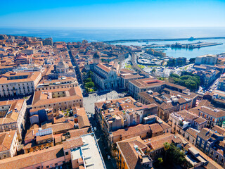 Obraz premium Catania Cathedral and Badia di Sant Agata aerial view