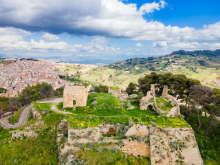 Eufemio Castle or Castello Eufemio aerial panoramic view