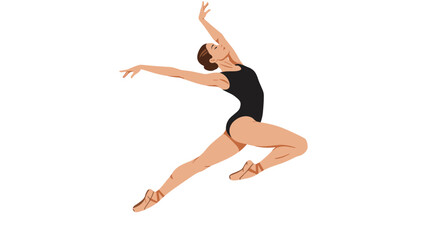 Obraz premium Elegant ballet dancer in mid-air leap: graceful movement and artistic form