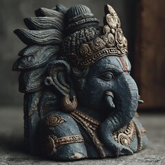 Fototapeta premium Stone carving of hindu mythological god high resolution picture