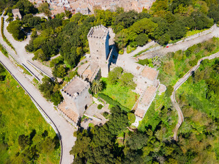The Balio Towers aerial panoramic view in Erice