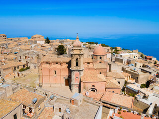 Church of San Giuliano aerial panoramic view, Erice