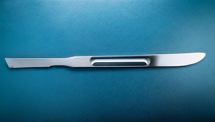 surgical scalpel blade handle made of stainless steel for precision medical procedures and detachable blade insertion on isolated background