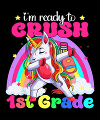 Unicorn back to school design for teacher and students who love Unicorn and surprise your classroom in your first day of school, Perfect Gift Idea for Boys Girls Teachers bee lovers