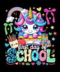 Unicorn back to school design for teacher and students who love Unicorn and surprise your classroom in your first day of school, Perfect Gift Idea for Boys Girls Teachers bee lovers