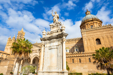 Obraz premium Palermo Cathedral or Duomo facade exterior view, Sicily