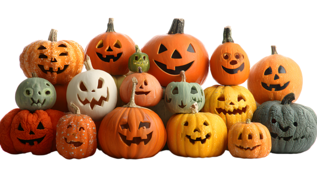 Halloween Pumpkin Decorating Contest, Creative and Festive Competition for Spooky Jack-o'-Lanterns, Fun Holiday Event, png file, isolated on white